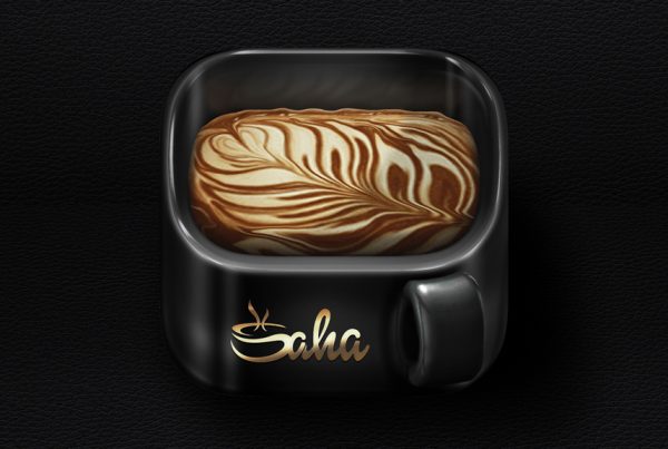 Coffee cup iOS icon for SAHA CAFE
